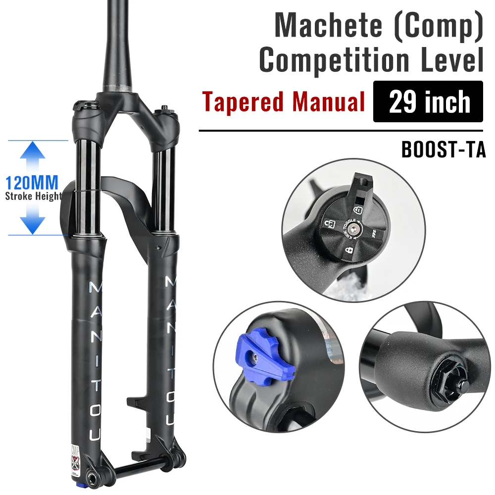 

Bicycle Fork Manitou Machete COMP Bicycle Suspension Mountain Bike MTB Airfork 27.5inch 29er Manual Control Remote Lock 110mm