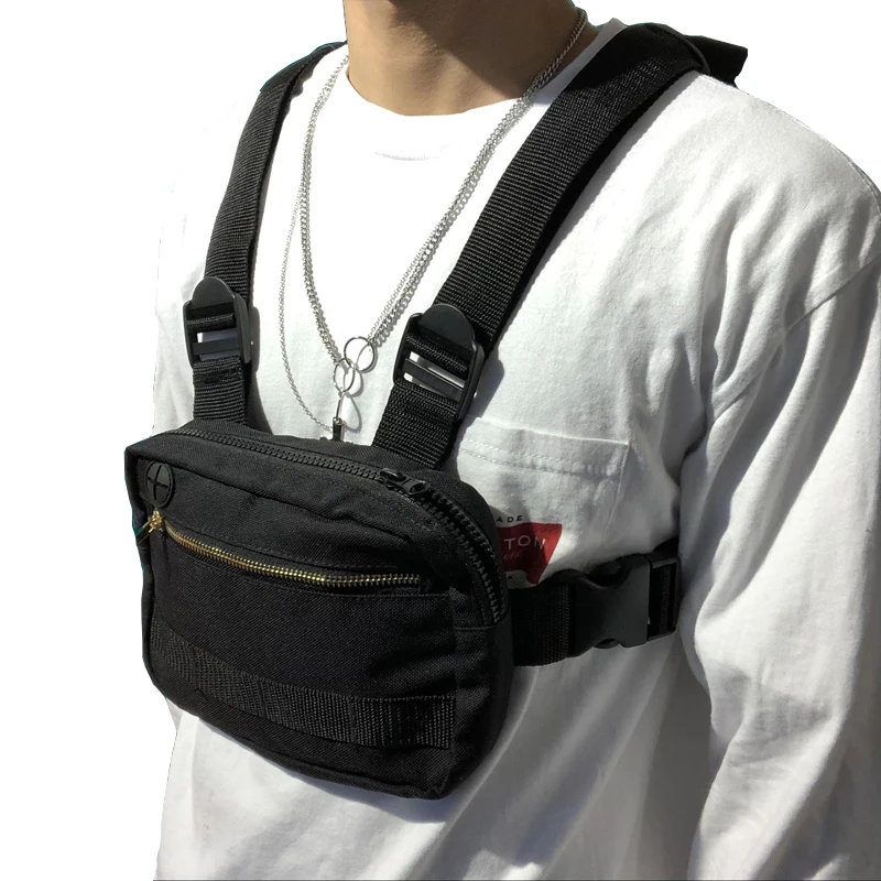 

Men Hip-Hop Chest Bag Outdoor Oxford Tactical Streetwear Vest Chest Rig Bags Women Functional Waistcoat Chest Utility Pack Сумка