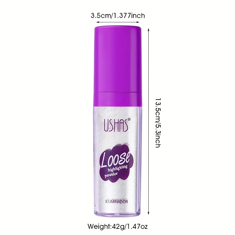 USHAS Fairy Glitter Highlighter Powder Shimmer High Gloss Sparkle Body Highlighter Powder Illuminator Multi-Use Makeup 5
