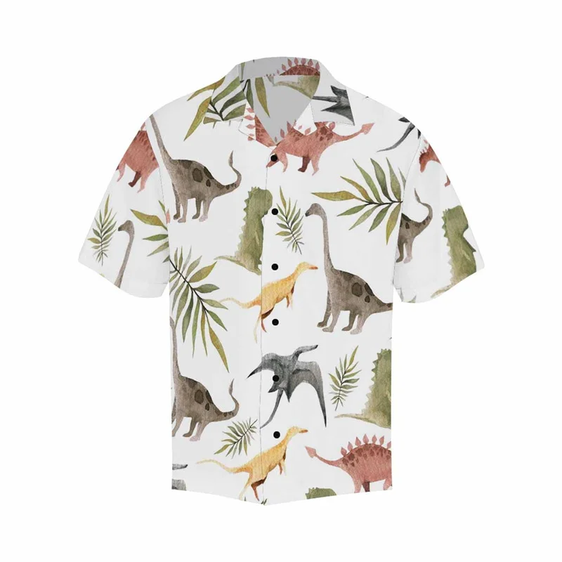 thumbnail image 1 of Camisas para niños con dinosaurios kawaii para hombres, ropa con estampado 3D, camisa hawaiana de vacaciones, camisetas de manga corta Y2k, ropa vintage, blusa con solapa, 1 of 5