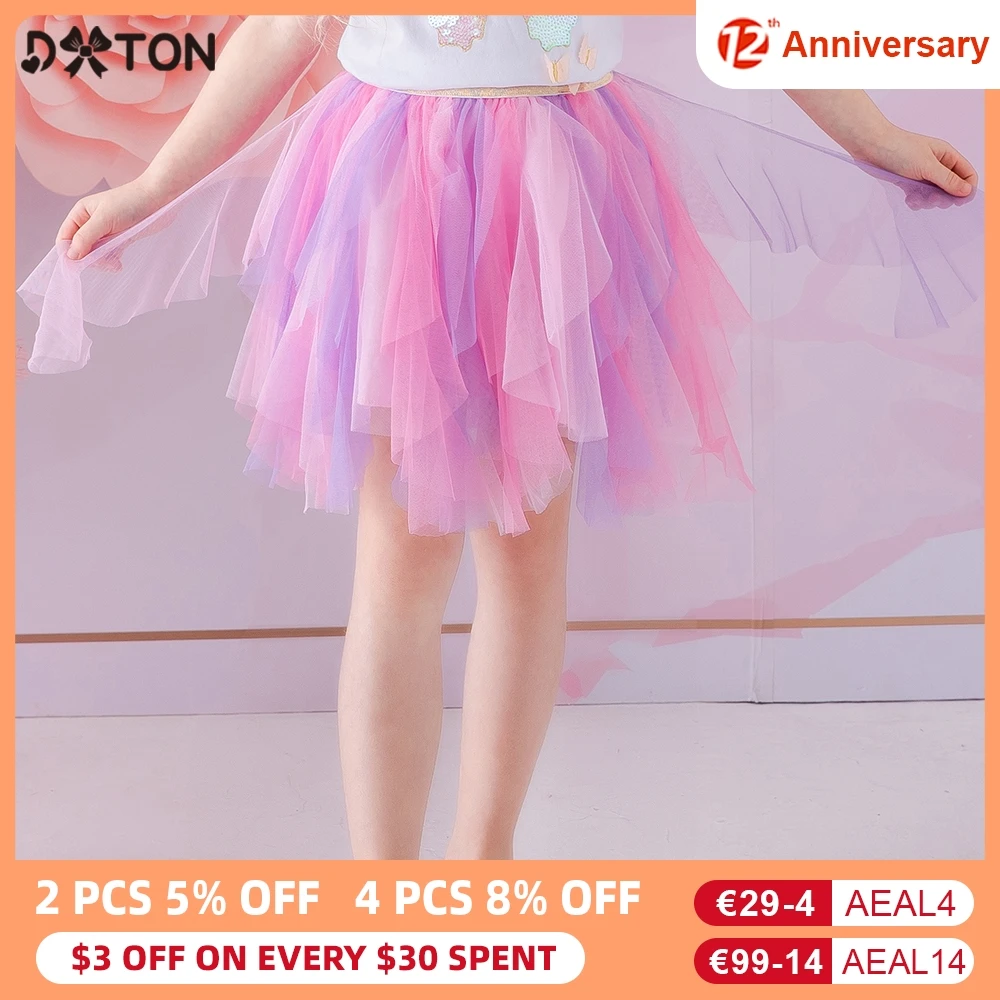 DXTON/юбка для девочек Детская сетчатая юбка-пачка принцессы в стиле пэчворк