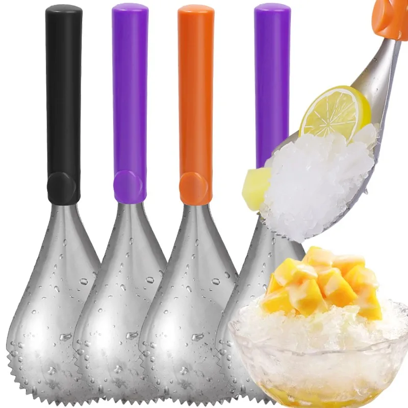 

Stainless Steel Ice Cream Scoop Shaved Ice Scoop Fruit Watermelon Smoothie Spoon with Anti-Freeze Handle Home Kitchen Supplies