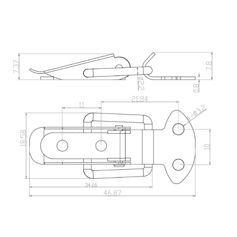 2PCS Snap Lock Toggle Latches Spring Loaded Clamp Clip for Case Box
