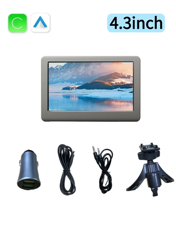 4.3 אלחוטי CarPlay אנדרואיד אוטו רדיו נייד אוניברסלי לרכב מראה קישור נגן BT אודיו AUX סטריאו עבור Apple או Android