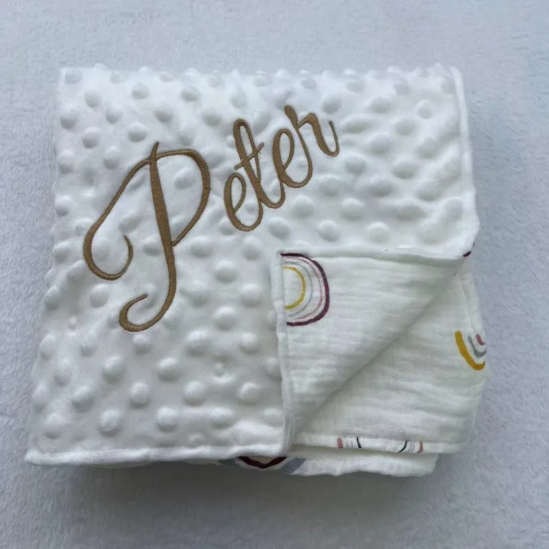 이름 맞춤형 버블 플리스 아기 담요, DIY 맞춤형 유아 침대 유모차 배넷저고리, 신생아 생일 선물, 아이 선물 