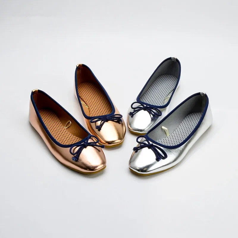 Square Toe Women Ballet Shoes Fashion Bowtie Soft Sole Leather Loafers Woman Slip on Spring Summer Shallow Women's Flats Shoes