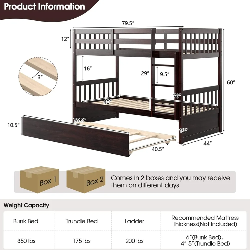 Convertible Platform Bed Frame with Ladder