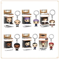 FUNKO Pocket The Office Keychain Funny Doll Pam Beesly Michael Scott Backpack Pendant Collection Christmas Gifts Toys Keychain 1