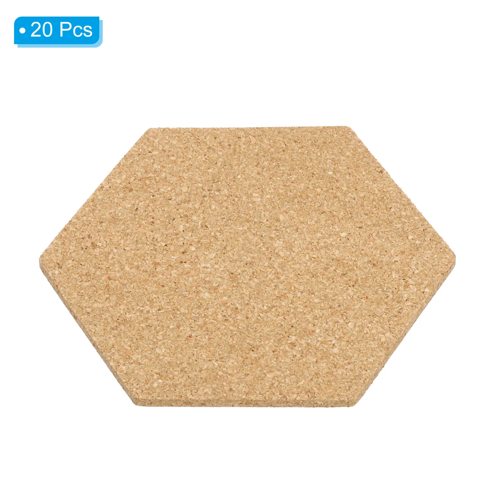 20개 4x3인치 1/8인치 두께 코르크 보드 타일 자가 접착식 육각형 게시판 벽걸이용 코르크보드 가정 사무실 교실 DIY용