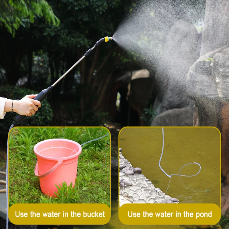 Automatic Electric Watering Sprayer Automatic Watering Spray Gun with 3/5/8M Water Pipe Garden Plant Mister Sprayer Irrigation 5