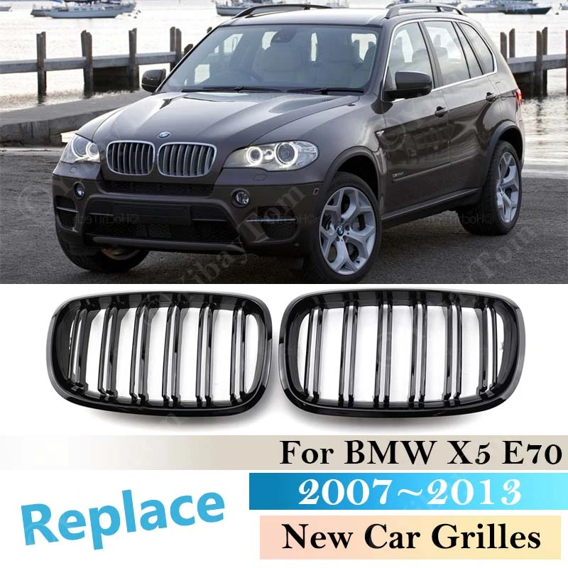 

For BMW X5 E70 2007 ~ 2013 X6 E71 E72 Black Multi Color Front Kidney Grilles Dual Slat Grille High Quality ABS Accessories 2008