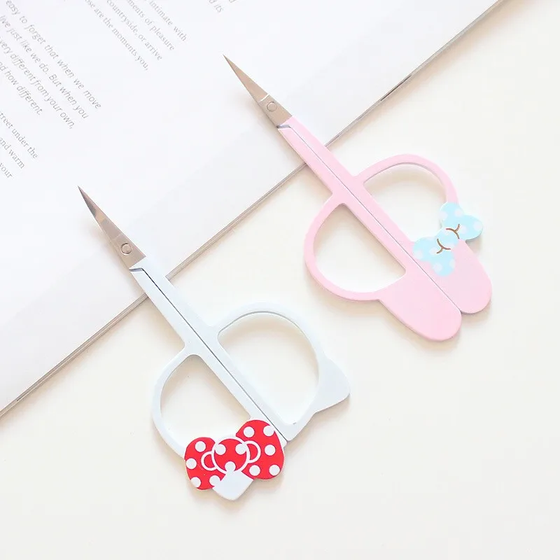 1PC Stainless Steel Eyebrow Scissor Eyelashes Nose Hair Remove Round Point Head Trimmer Personal Care Makeup Beauty Tools 4