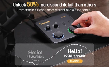 MAONO USB Audio Interface for PC,XLR Input 24-bit/192kHz Routing Software LOOPBACK ASIO for Recording Music,Guitar,DAW PS22 Lite 6