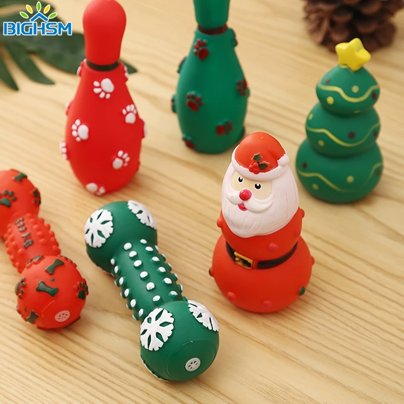 

1Piece Christmas Pet Toys Dog Sounding Teething Toys Puppy Chew Toys Squeaky Dog Toys Christmas Gift