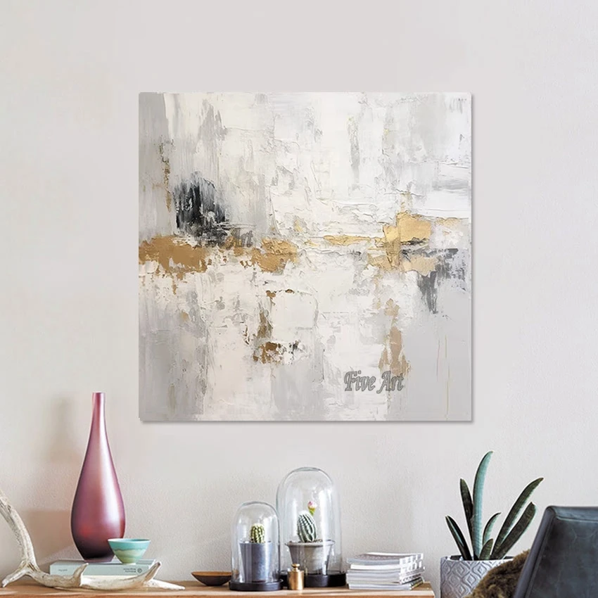 

Толстая Текстура с добавлением золотой фольги холст ручной работы абстрактная картина маслом украшение для дома аксессуары Настенная картина для спальни