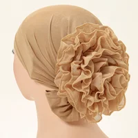 Hijabs avec dentelle et mousseline de soie pour femmes musulmanes, panhua, chapeau astronomique fin, enveloppement de la tête Islam, turban arrière, bande de sauna féminine, document solide 1