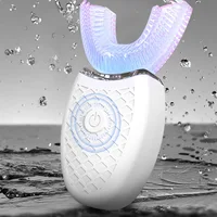 360 Degrees Automatic Sonic Electric Toothbrush for Adults Intelligent U Shaped Tooth Brushes USB Charging Blue Light Waterproof 1