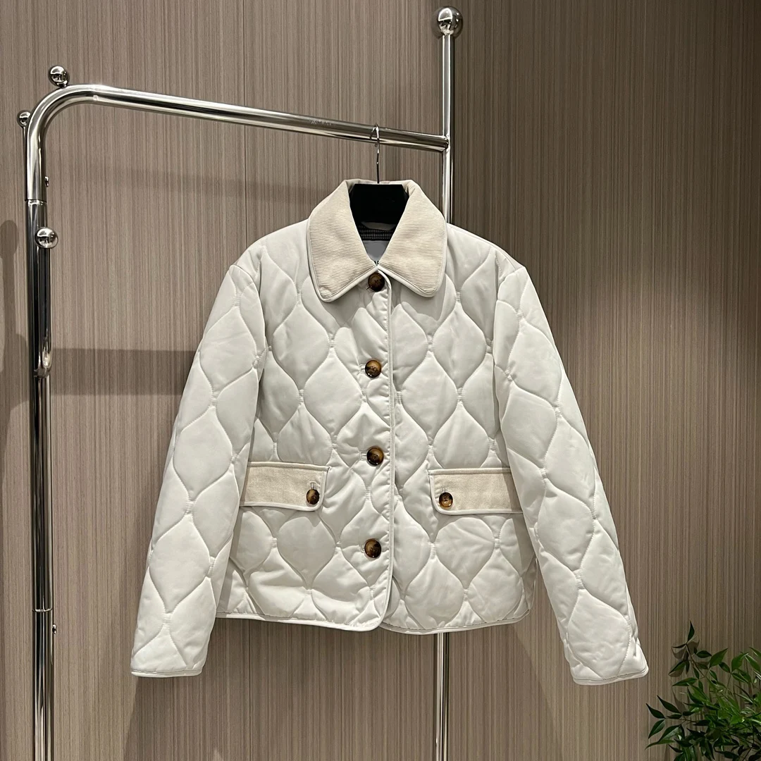 

2023Quilted cotton jacket with two sides to wear jacket corduroy patchwork decoration lazy casual