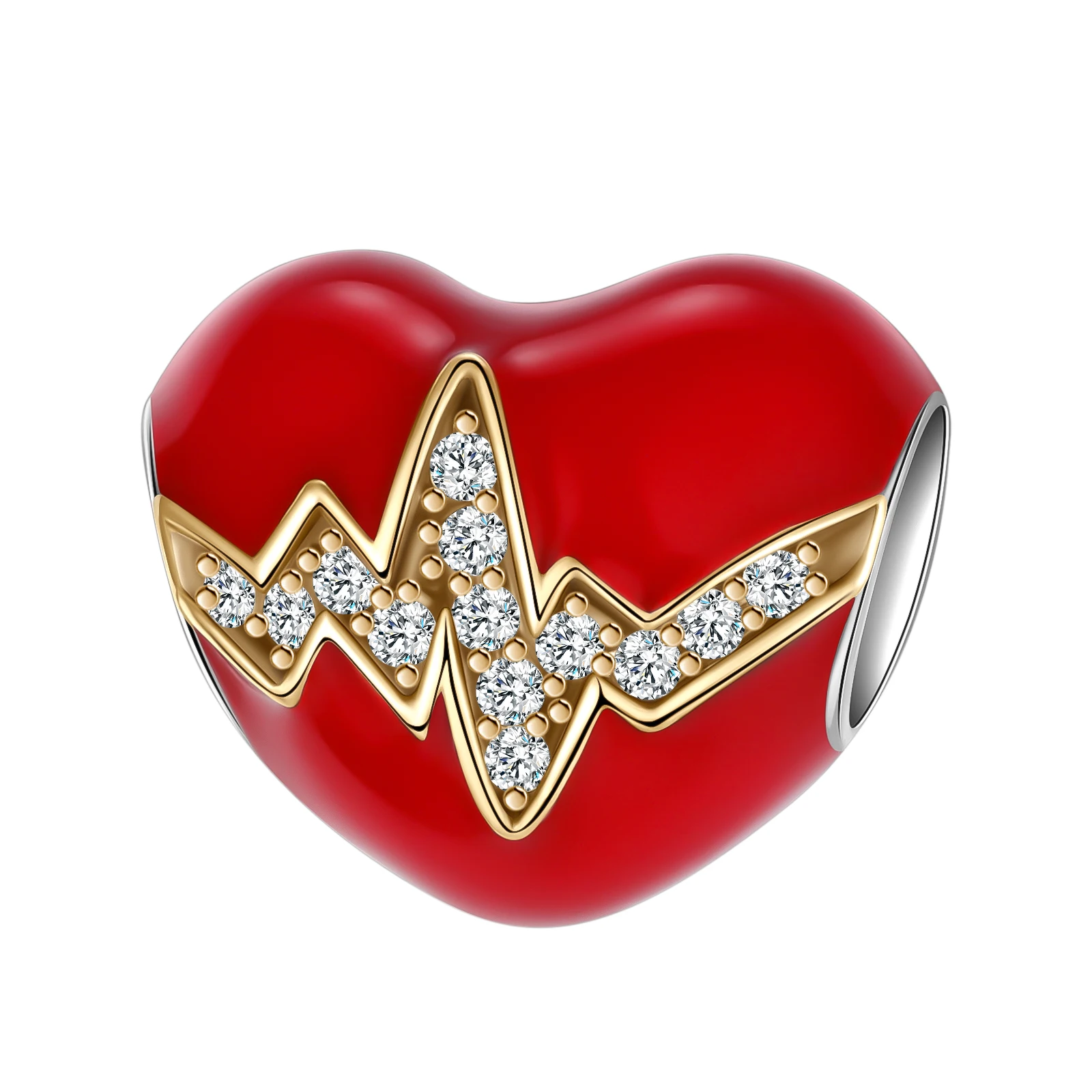 925 silver-red ECG love boutique fashion beads fit pandora original bracelet charm beads necklace Diy female jewelry