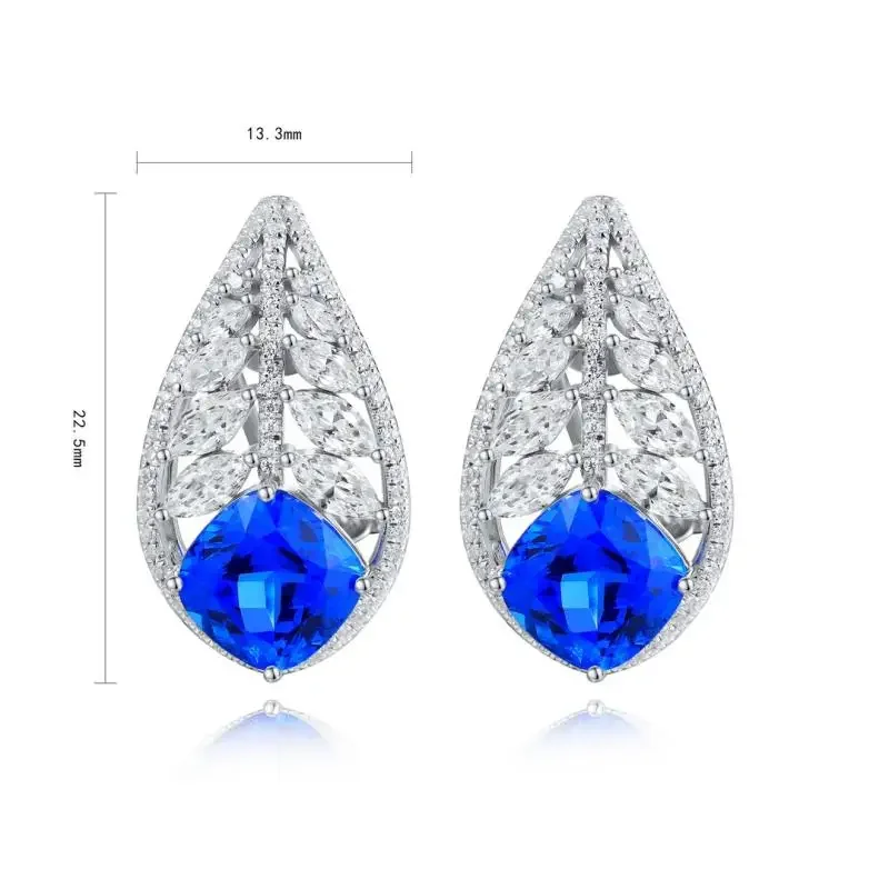 

RUIF 2024 New Classic S925 Silver Main Stone 5.855ct Earrings Lab Grown Cobalt Spinel Wedding Engagement Birthday