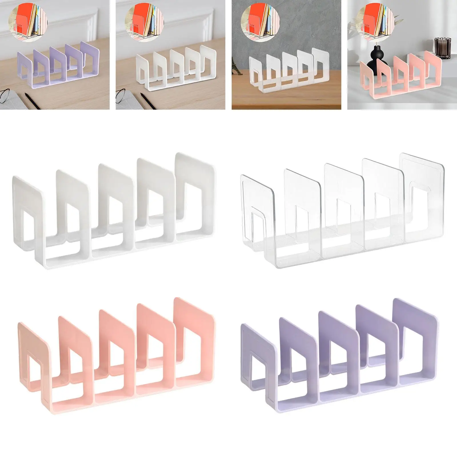 Book organizer Book holder Book stand Acrylic bookends office supplies wardrobe divider shelf desk organizer for libraries