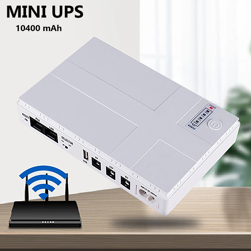 

10400mAh Mini Portable UPS 5V-12V Uninterruptible Power Supply For WiFi, Router Large Capacity Power ups 12v для роутера
