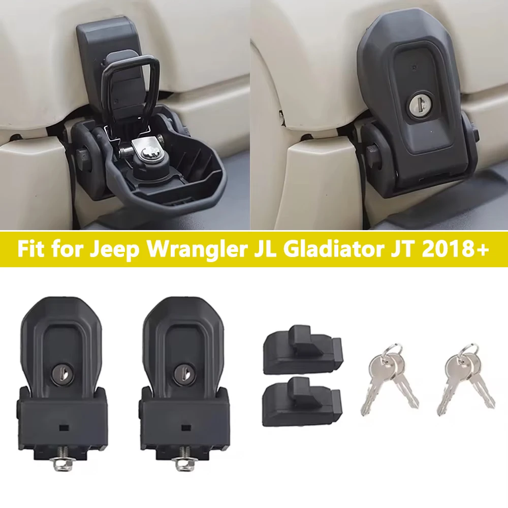Motorkapvergrendelingen met slot, anti-diefstal motorkapvergrendelingsset voor Jeep Wrangler JL JLU 2018-2022 & Jeep Gladiator JT 2020 , 1 paar
