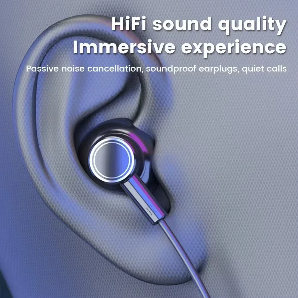 Bluetooth 5.2 Earphones Wireless Headsets Support TF Card Play HiFi Stereo Headphones LED Waterproof Earbuds Long Standby Time 6