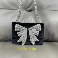 Luxury Brand Small Bow Bag for Women Fashion Bag Butterfly Set Diamonds Designer Mini Chain Shoulder Crossbody Bags Party Gift 1