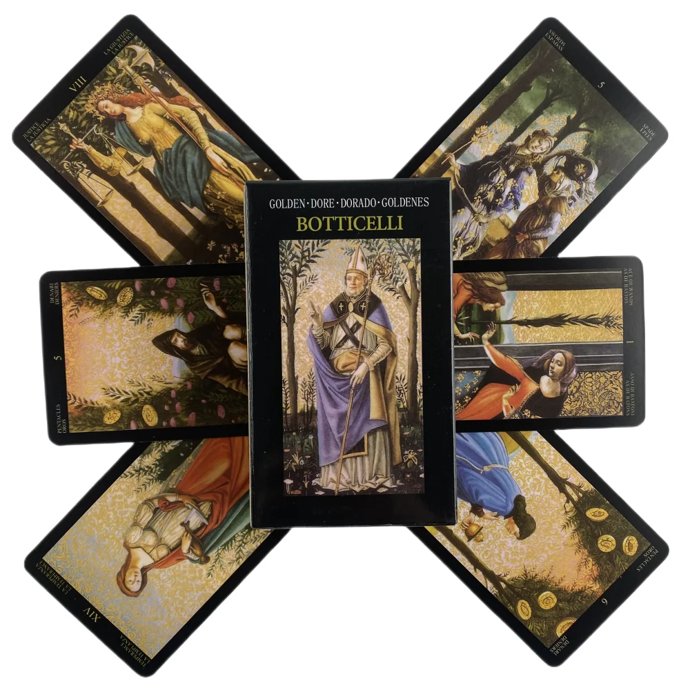 

Golden Botticelli Tarot Cards Deck Oracle English Visions Divination Edition Traditional Fortune Telling Board Playing Games