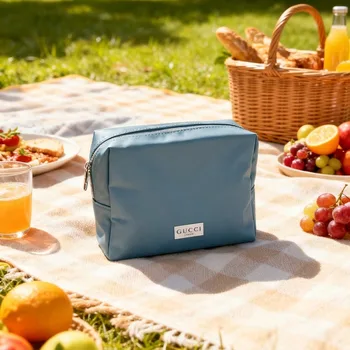 Borsa GUCCI in tela blu, borsa per cosmetici di grande capacità, portatile, minimalista, elegante, con scomparto per riporre oggetti, ideale per viaggi quotidiani, scuola, shopping.