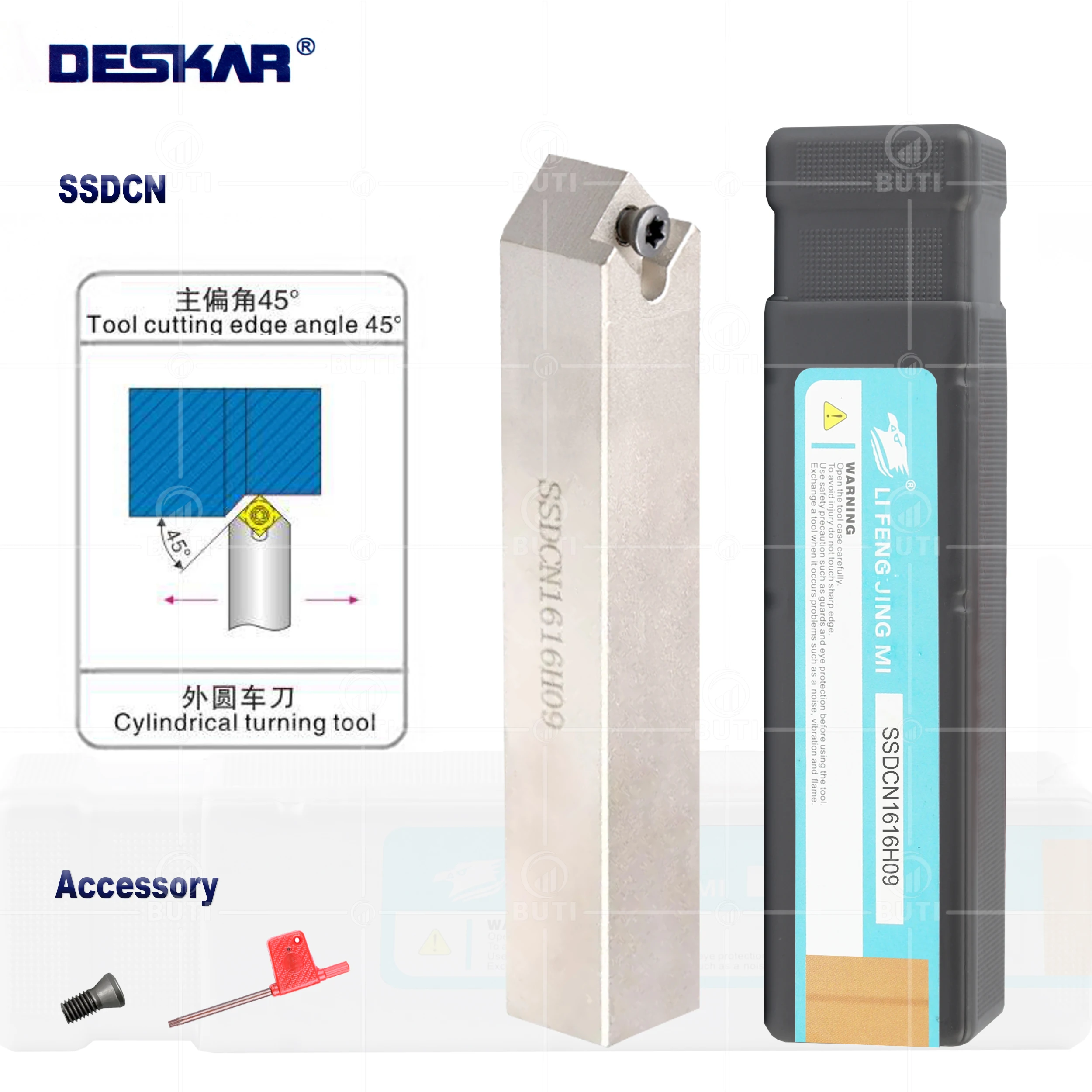 

DESKAR 100% Original SSDCN1010H09/1212F09/1616H09/2020K12/2525M12 CNC Lathe Turning Cutter White Tool Holders For SCMT Inserts