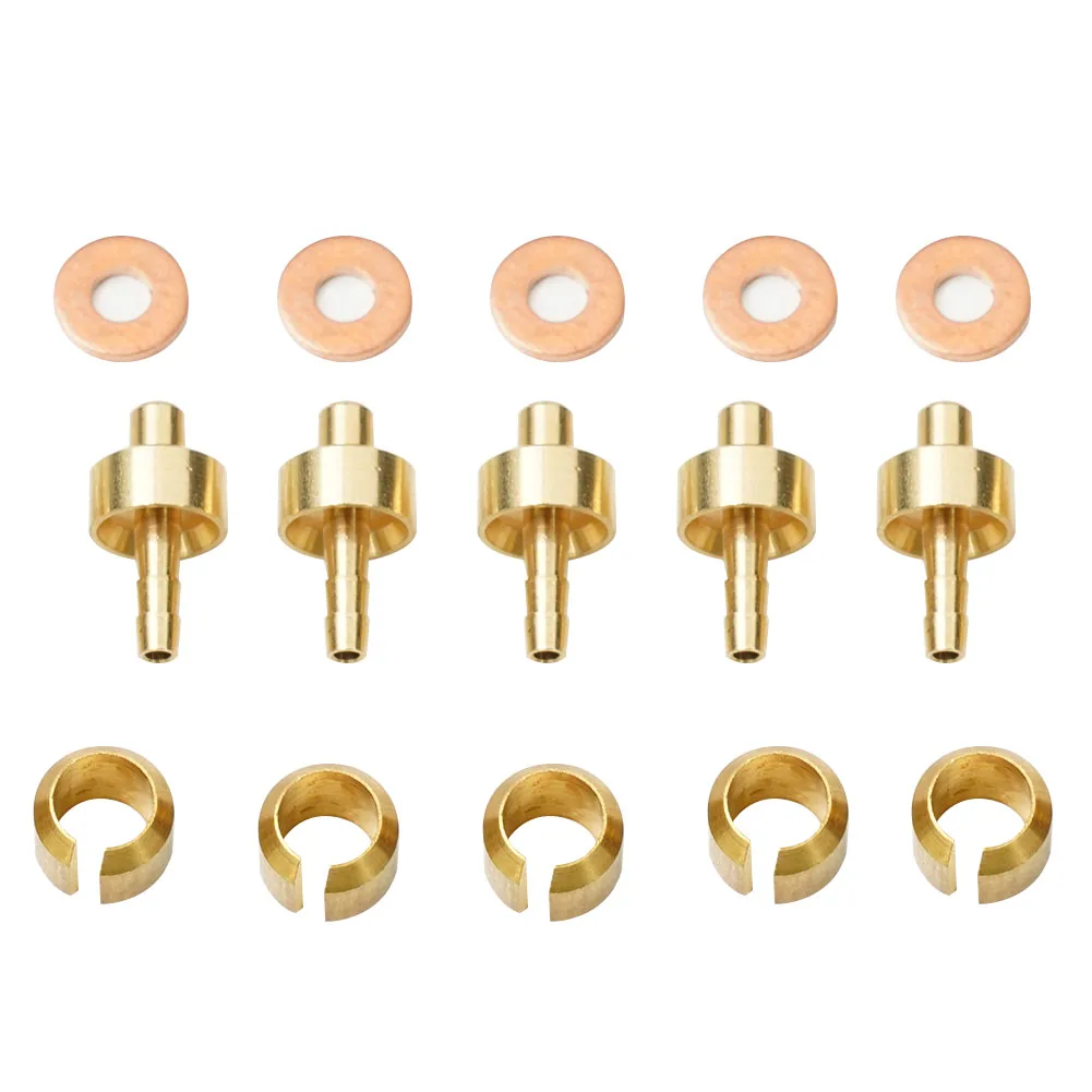 

5 Pcs Bicycle Oil Pipe Joint Group Oil Needle Olive Head Five-wire Body Suitable For HOPE Oil Plate Combination Accessories