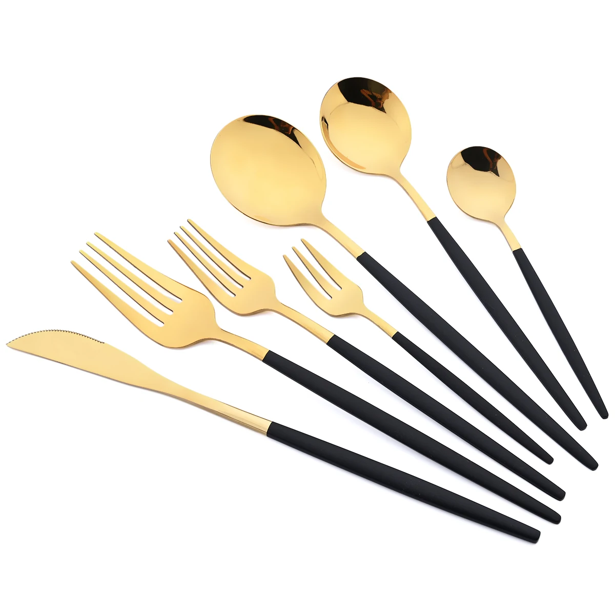 Cutlery Set Western Style Stainless Steel Knives Dessert Fork Coffee Spoon Dinnerware Flatware Silverware Party Tableware 36Pcs