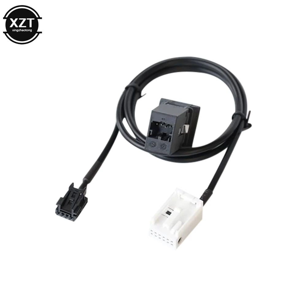 VW1 RCD510 RCD310 RNS315 Jetta 5 MK5 Golf 6 MK6 용 케이블 하네스가있는 소켓의 1 Set 자동차 AUX 스위치 인터페이스 어댑터