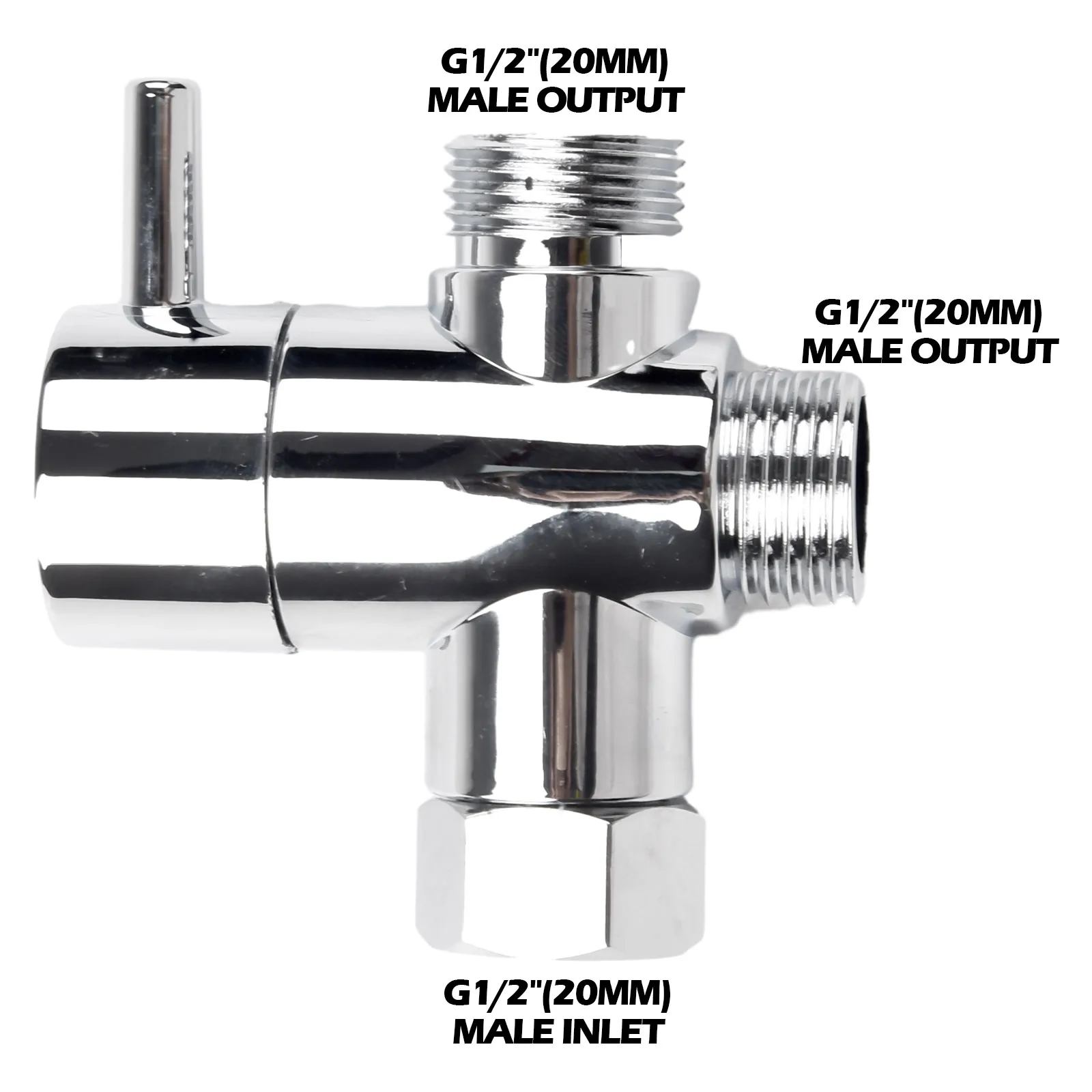 3 Way T-Adapter Bath 1/2 Shower Head Mount Valve Diverter ABS Converter