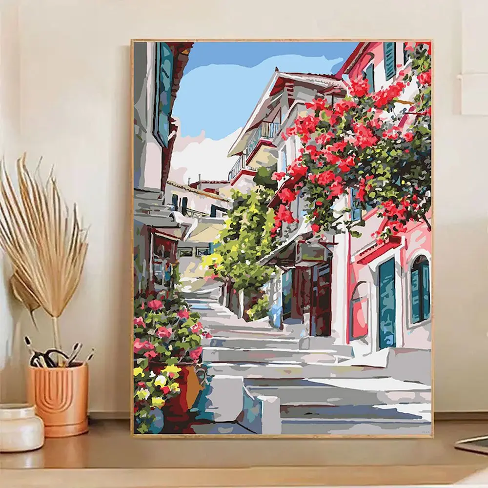 Painting By Numbers Kits PhotoAcrylic Paint Oil Painting By Numbers Scenery On Canvas