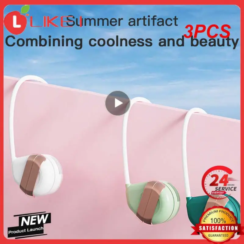 

3 шт. портативный маленький вентилятор, портативный уличный новый стиль, шейный вентилятор, маленький вентилятор, тихий бессвинцовый вентилятор