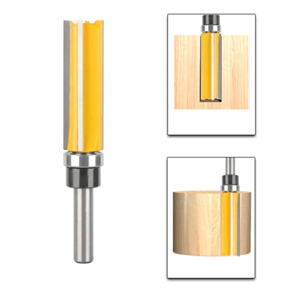 

1PC 8mm Shank Router Bit Trimming Woodworking Milling Cutter Four Blades Flush Trim Router Bit Straight End Mill Carpenter Tool