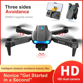 KBDFA E99 K3 Pro Drone Professional Quadcopter Dual Camera Dron Remote Obstacle Avoidance Drones RC Helicopters Control Toy Gift