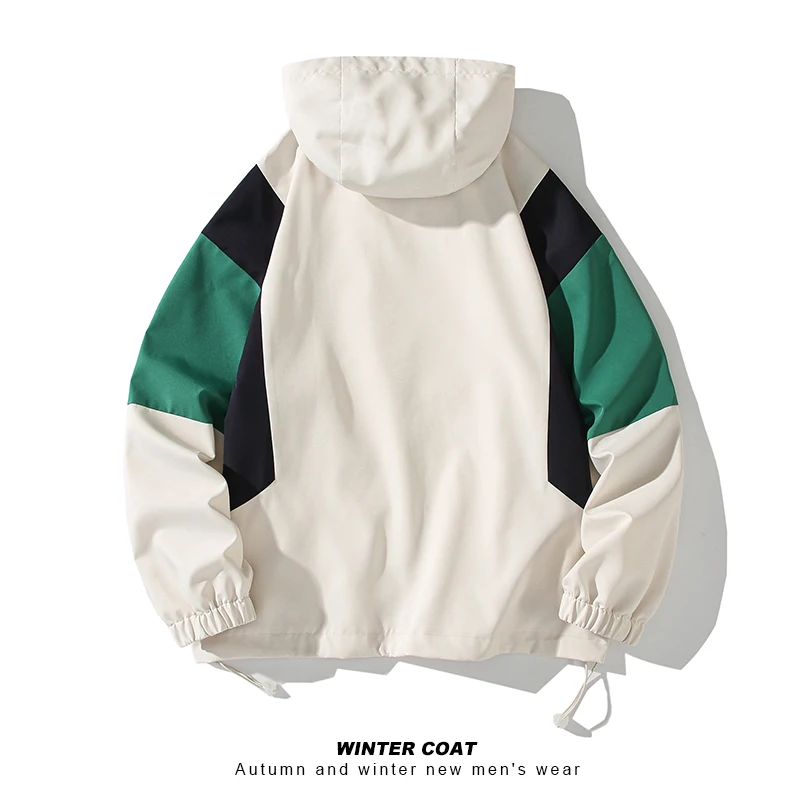 Hip Hop Men Bomber Jacket High Streetwear Patchwork Color Windbreaker Coats Autumn Fashion College Outwear