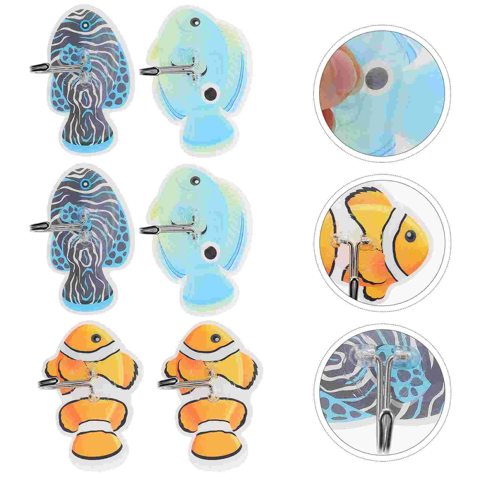 

6 Pcs Ocean Fish Hook Household Hanger Modeling Sundries Steel Clothes Hanging Shaped