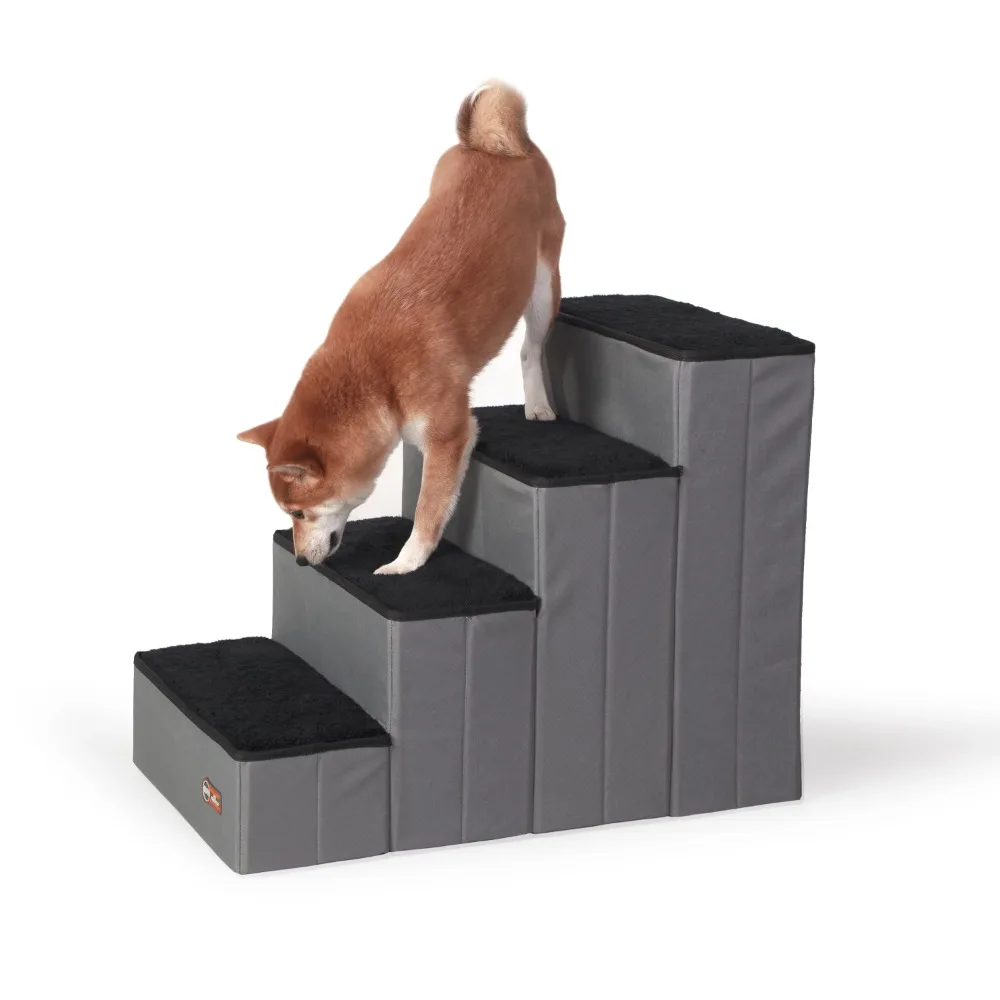 

Pet Stair Steps With Storage Gray/Black 4 Stair