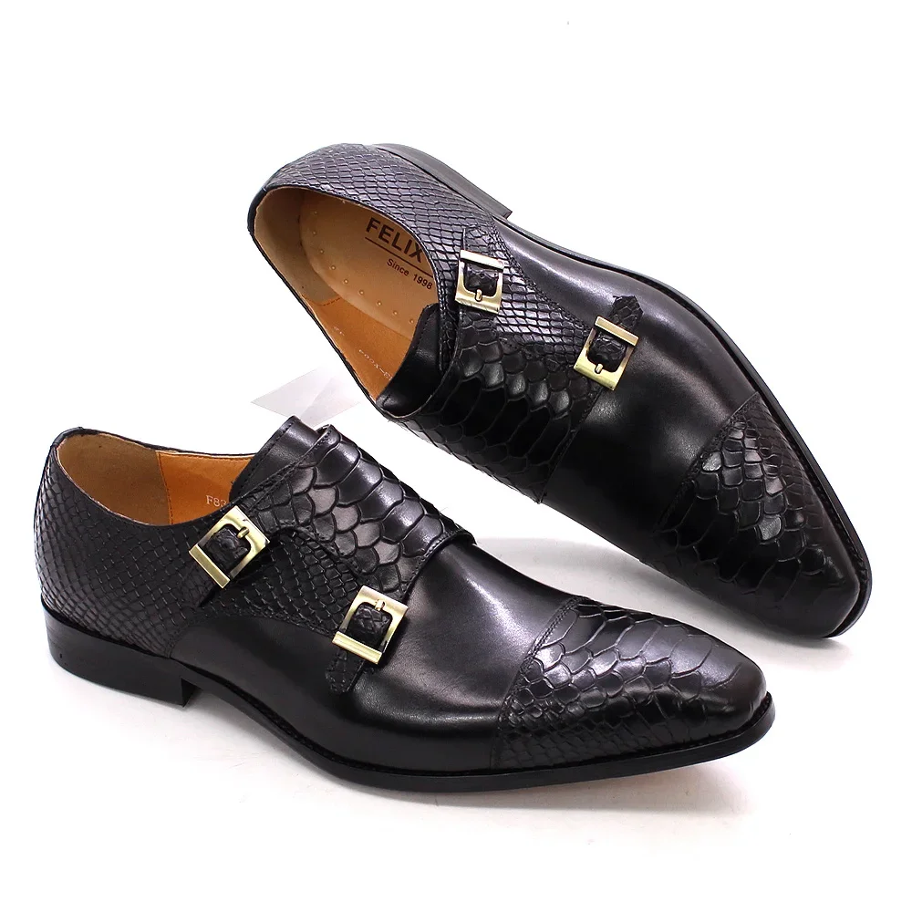 Chaussures habillées pour hommes, taille 39-46, cuir véritable - Main Image