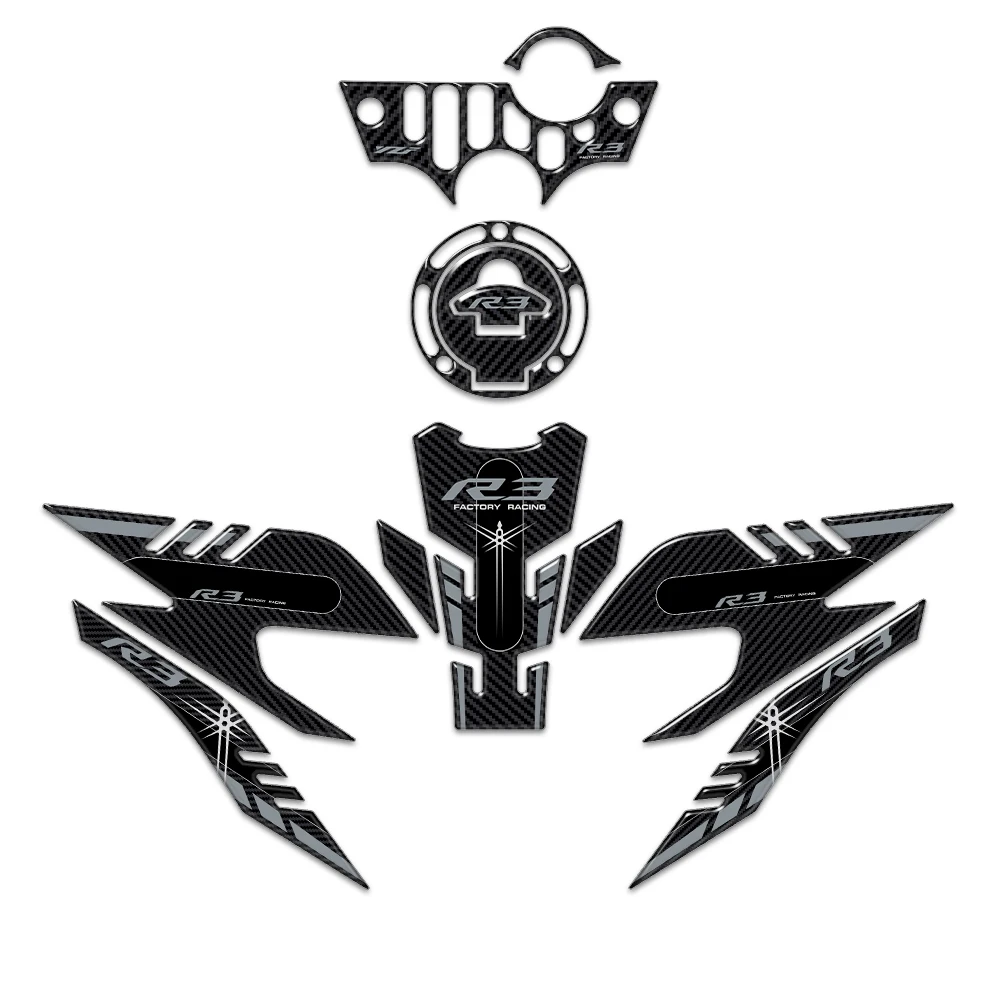 Motorcycle Tank Grip Pads Protector 3D Sticker Tank Traction Pad Side Anti-Slip Stickers For YZF R3 R 3 YZFR3 gas tank protector sticker motorcycle stickers motorcycle tank sticker tank grip traction pad motorcycle accessories