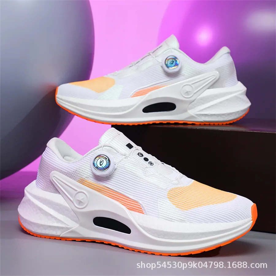 

Basketball shoes male youth sports anti-slip wear-resistant springback rotary button free lace-up sneakers true popcorn sole