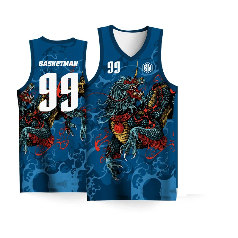 BASKETMAN Basketball Jerseys For Men Customizable Full Sublimation Name  Number Logo Printed Monsters Pattern Tops Training Vests - AliExpress
