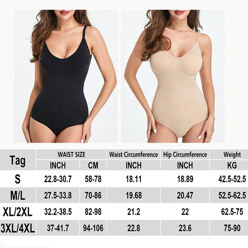 Women Waist Trainer Bodysuit One Piece Built-In Bra Jumpsuit Tops Tummy Control Seamless Shapewear Full Body Shaper Camisole