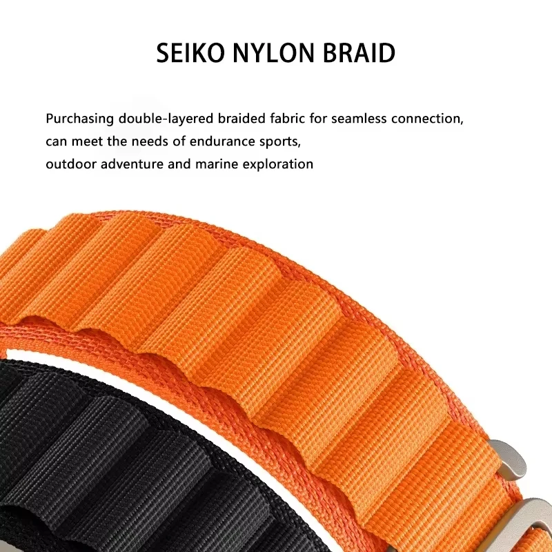 Alpine Sport Nylon Loop Bracelet - 22mm Wristband Strap
