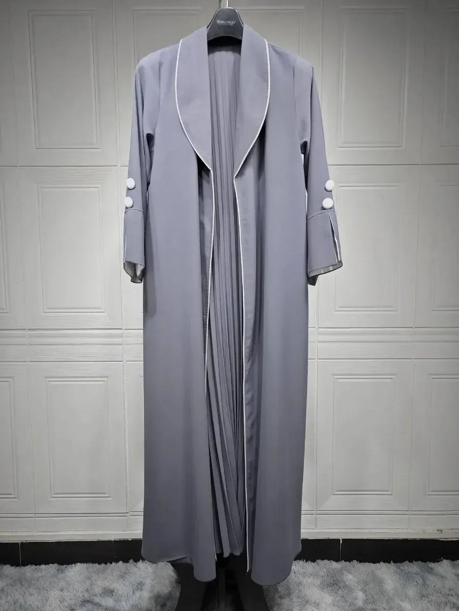 Eid Al-Fitr Muslim Abaya, Women's Party Dress Jarabiya Pleated Abaya Ramadan Morocco Dubai Islamic Abaya Vestibular Abaya 2024